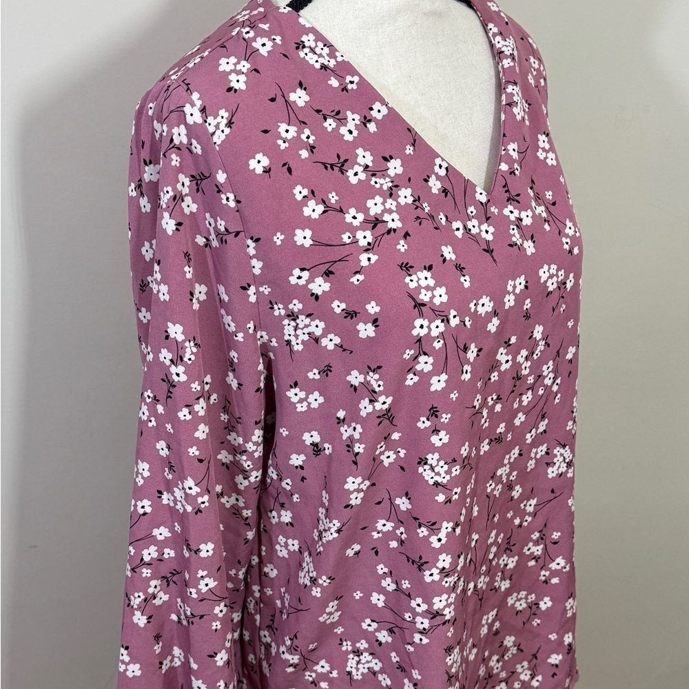 Floral Pink Fabric Top by SHEIN